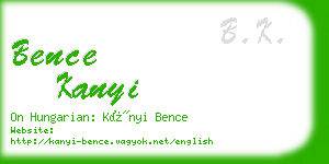 bence kanyi business card